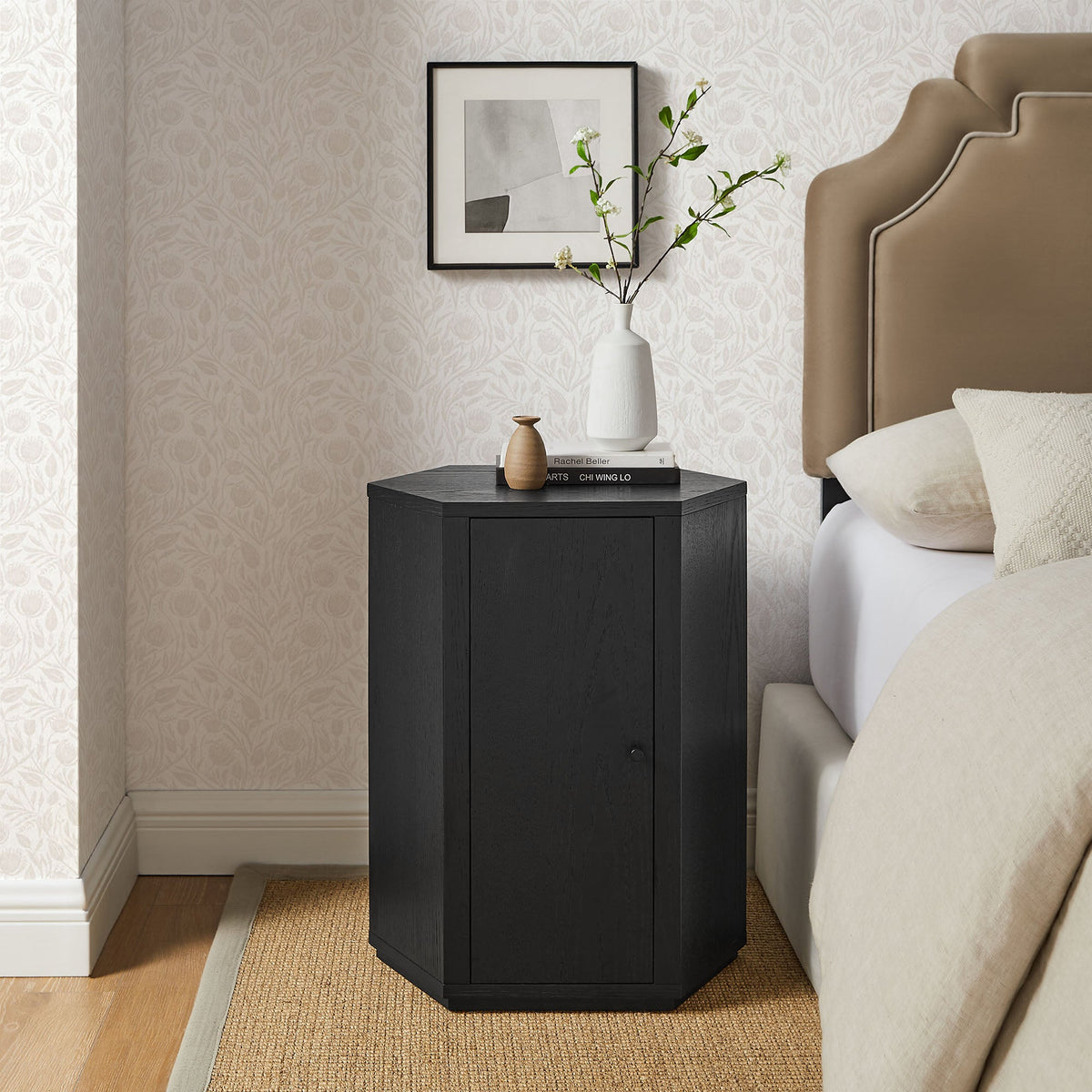 Kade Faceted Wood Side Table