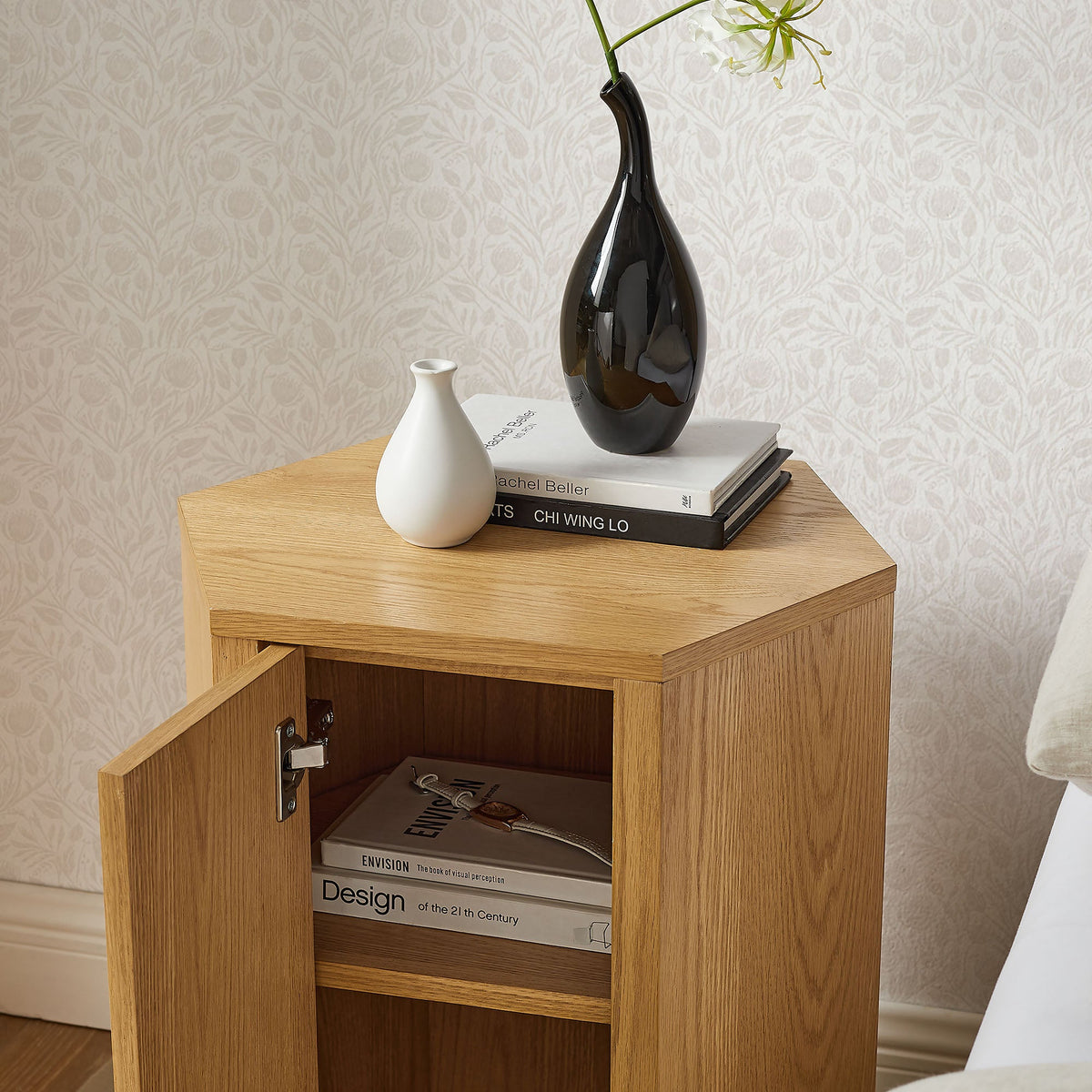 Kade Faceted Wood Side Table