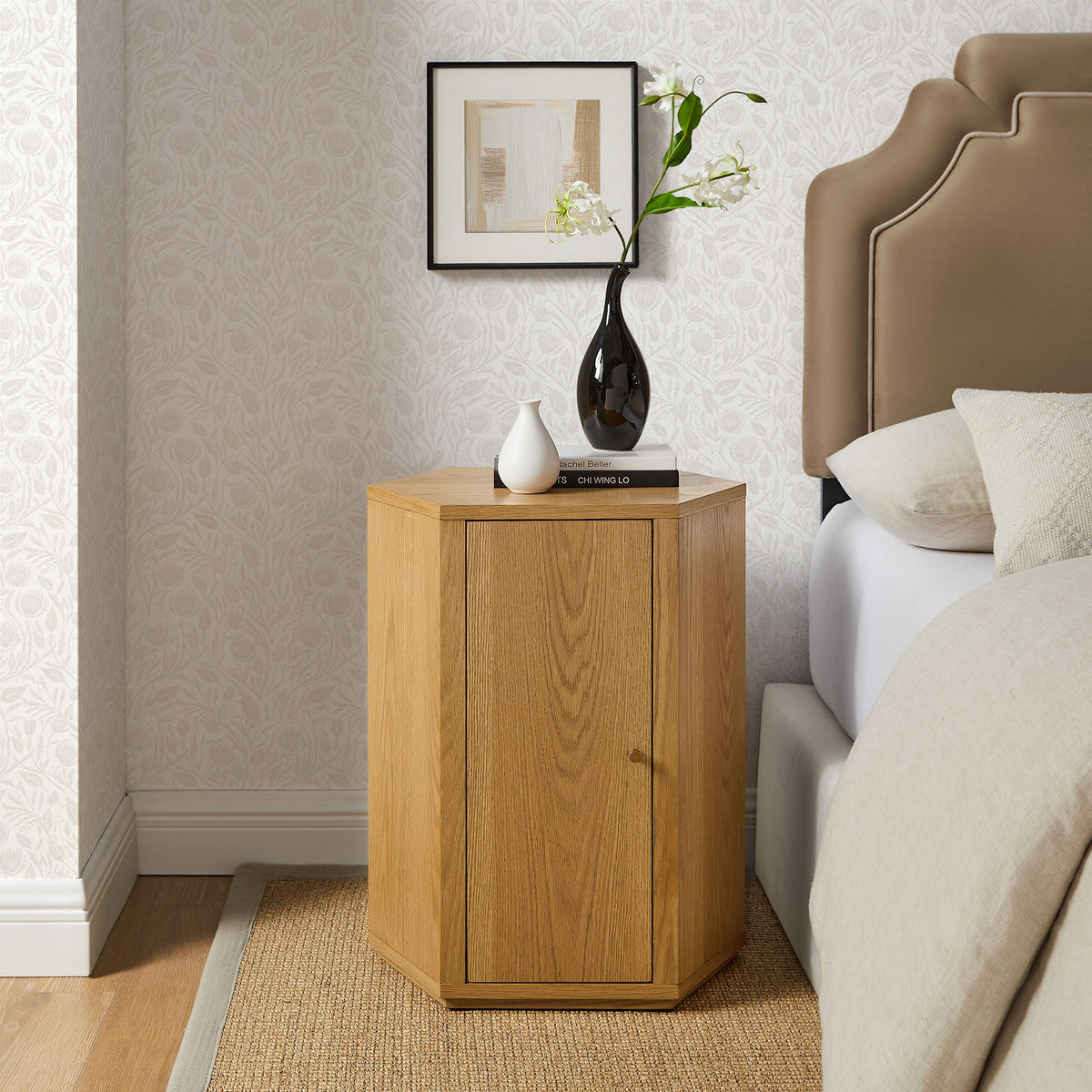 Kade Faceted Wood Side Table