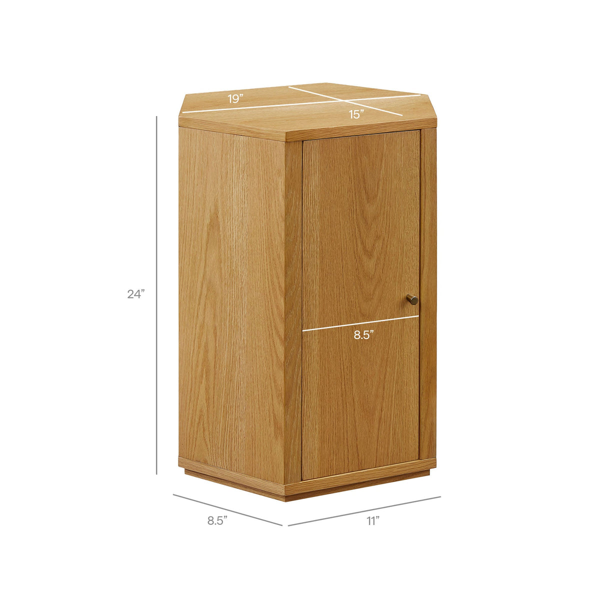 Kade Faceted Wood Side Table