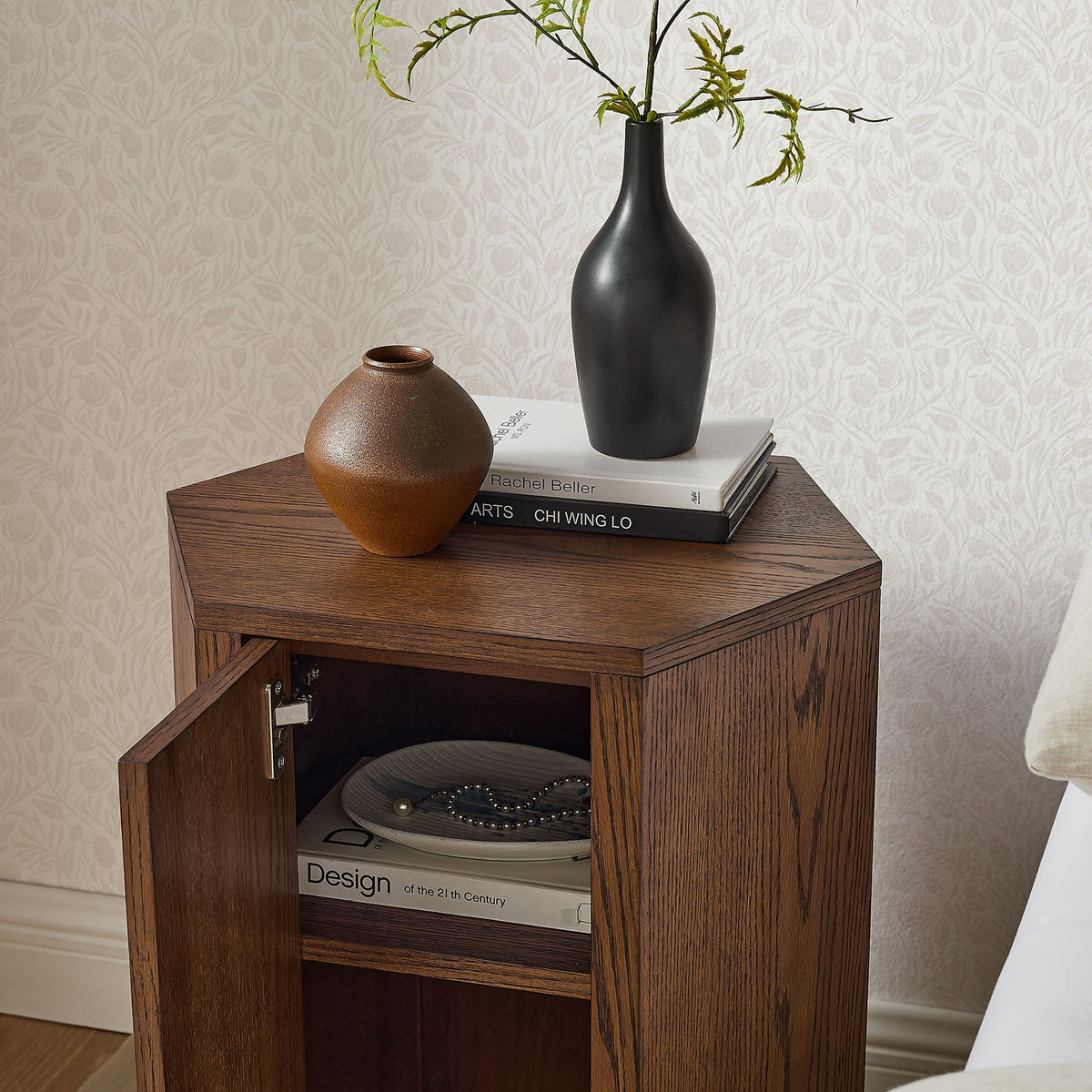 Kade Faceted Wood Side Table