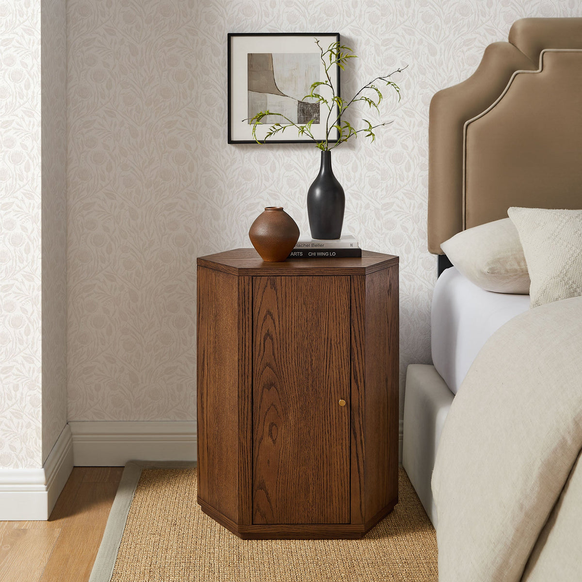 Kade Faceted Wood Side Table