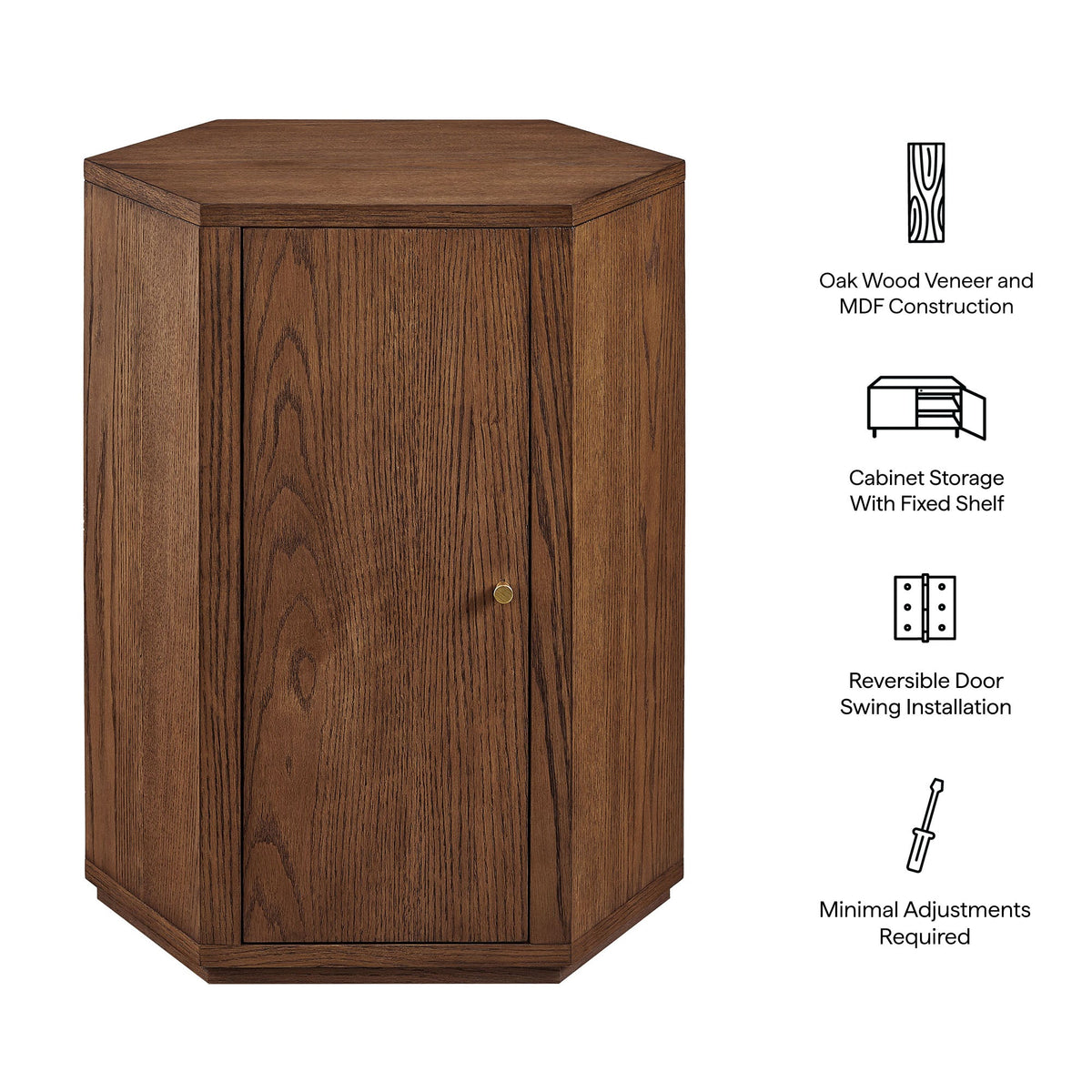 Kade Faceted Wood Side Table