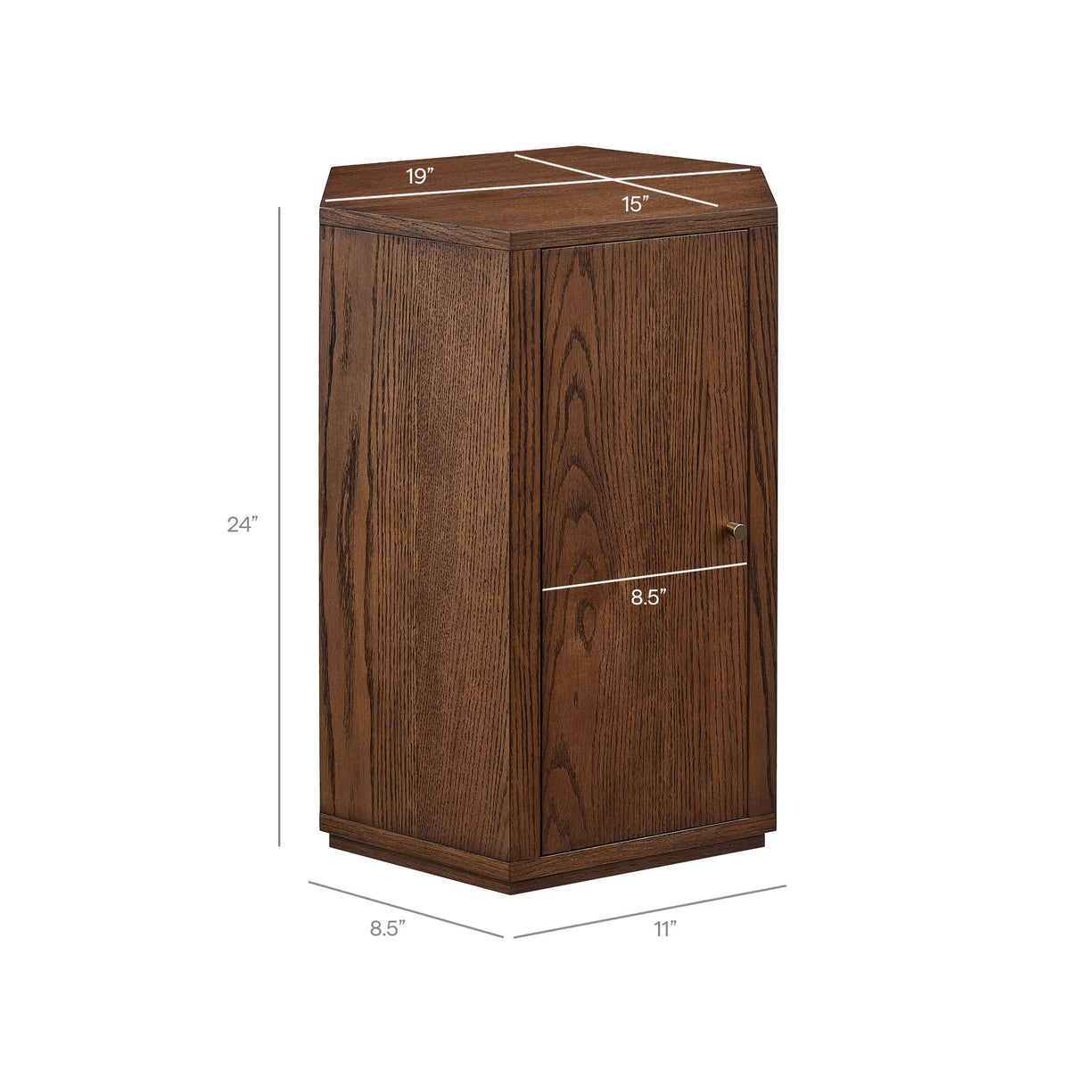 Kade Faceted Wood Side Table