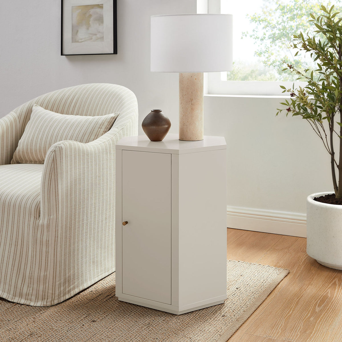 Kade Faceted Semi-Gloss Side Table