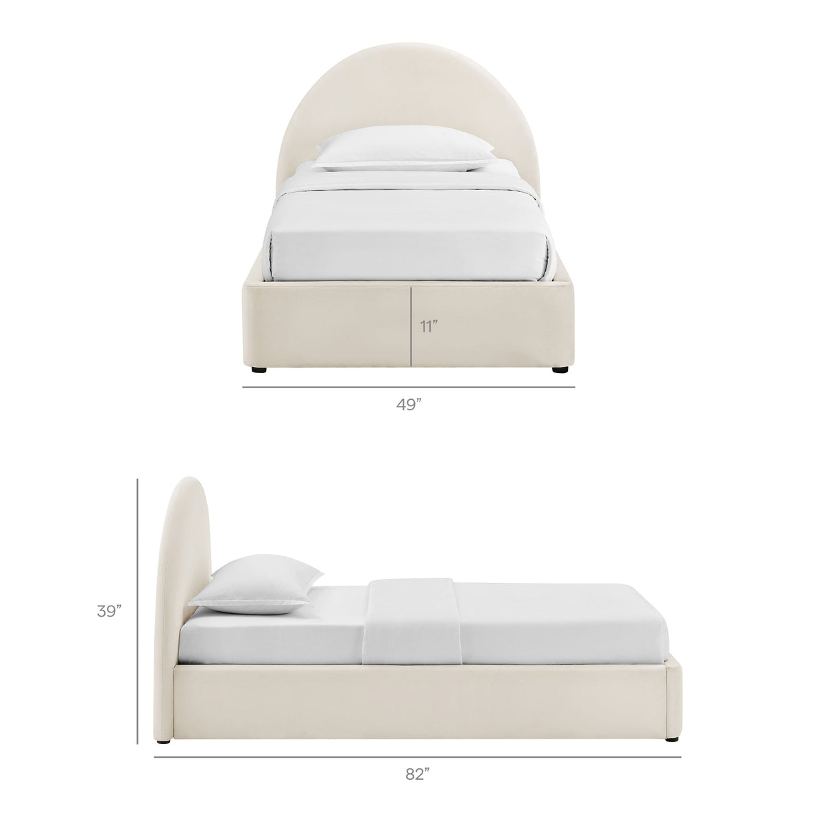 Resort Arched Performance Velvet Storage Platform Bed Frame