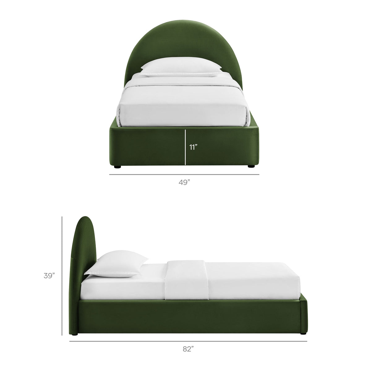 Resort Arched Performance Velvet Storage Platform Bed Frame