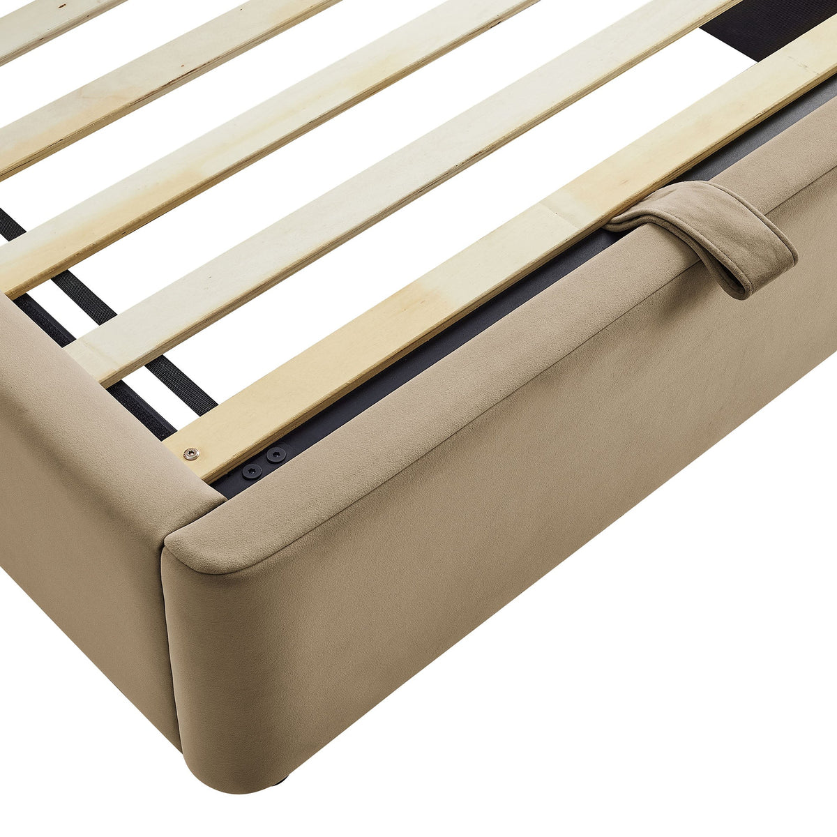Resort Arched Performance Velvet Storage Platform Bed Frame