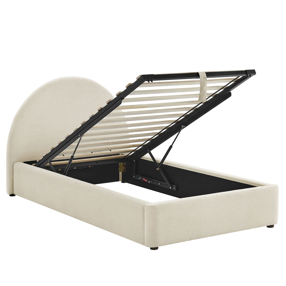 Resort Upholstered Fabric Storage Platform Bed Frame