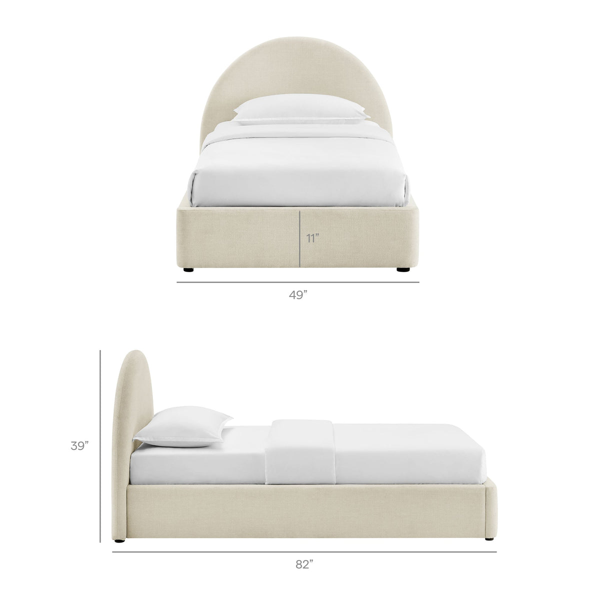 Resort Upholstered Fabric Storage Platform Bed Frame