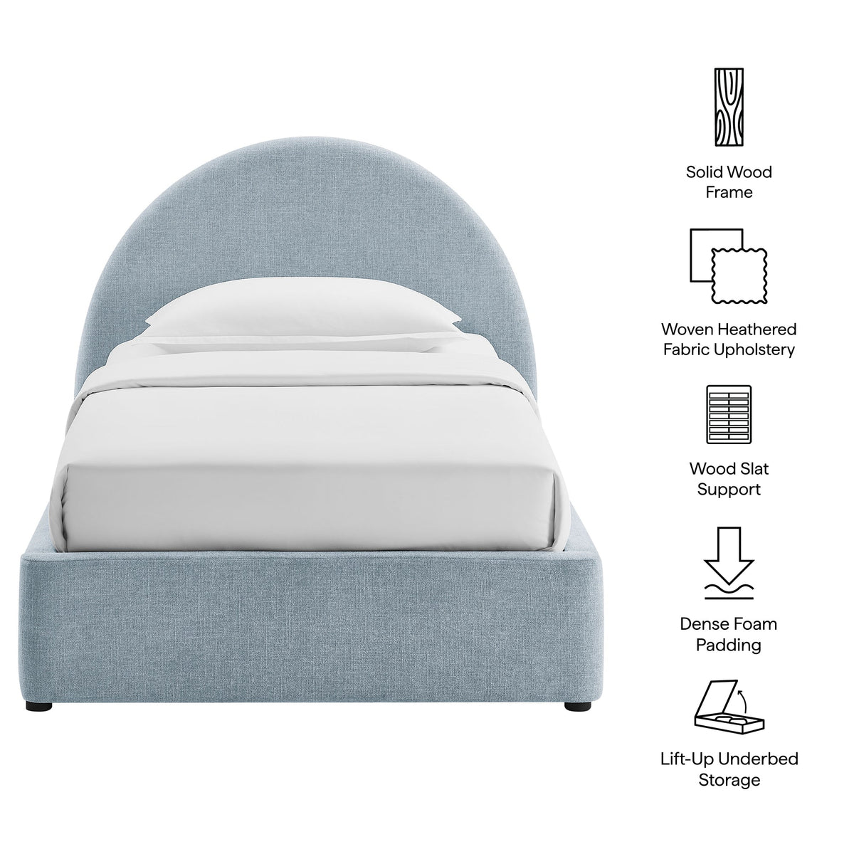 Resort Upholstered Fabric Storage Platform Bed Frame