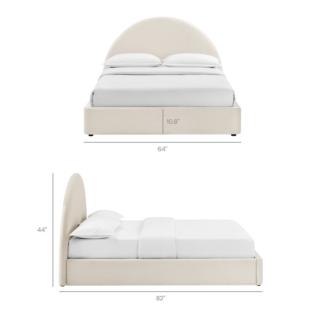 Resort Arched Performance Velvet Storage Platform Bed Frame