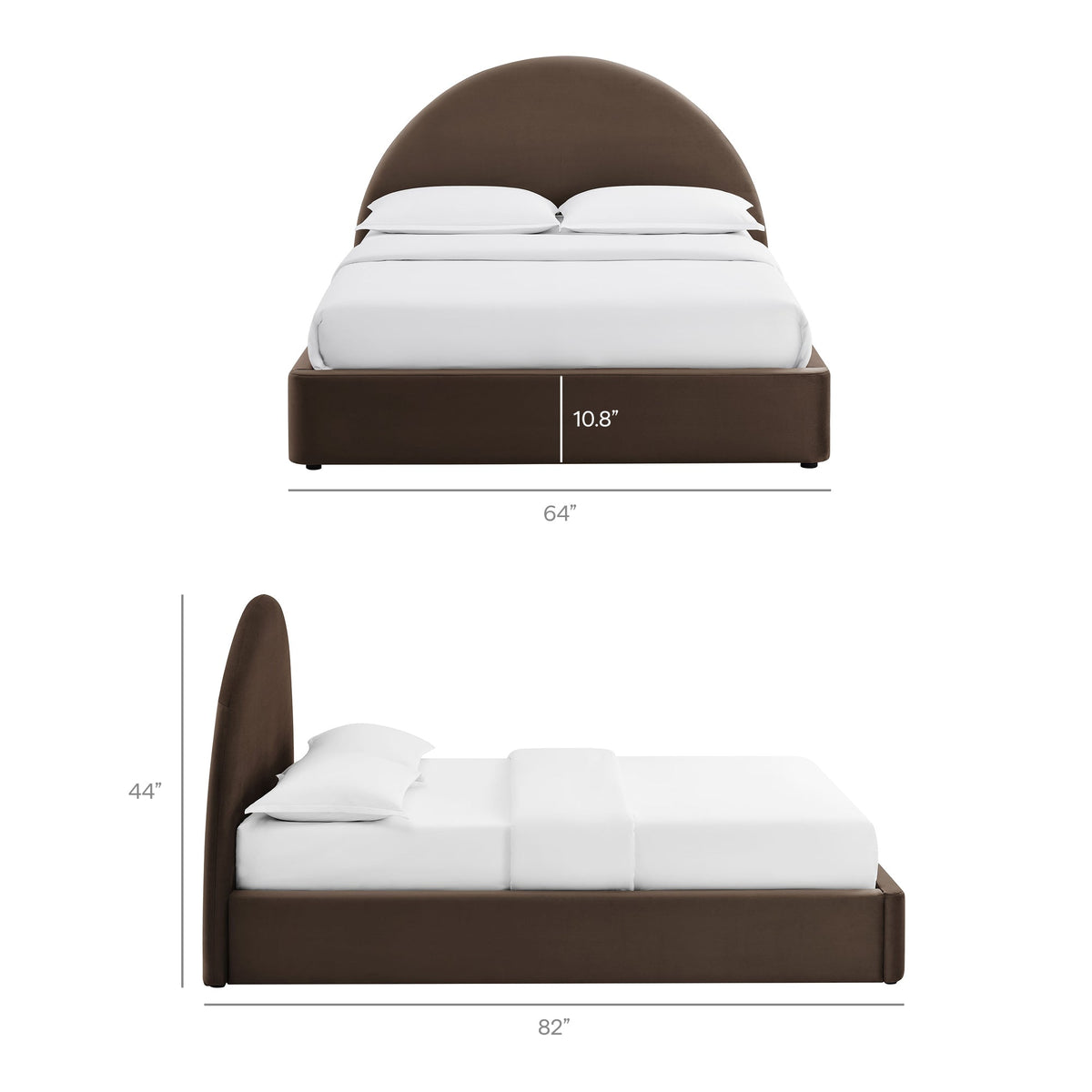 Resort Arched Performance Velvet Storage Platform Bed Frame