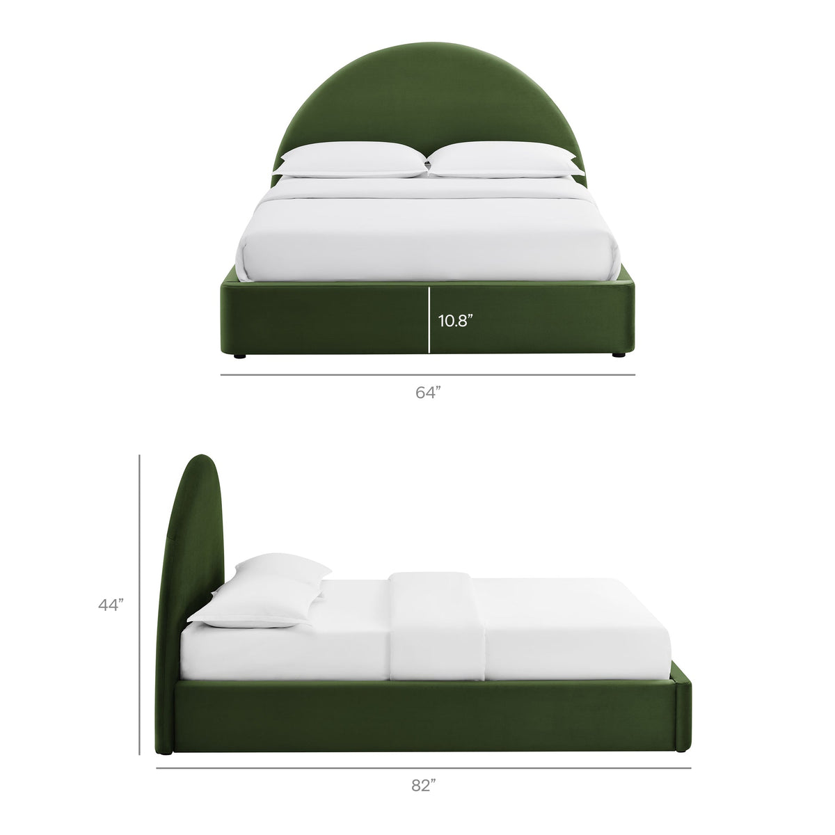 Resort Arched Performance Velvet Storage Platform Bed Frame