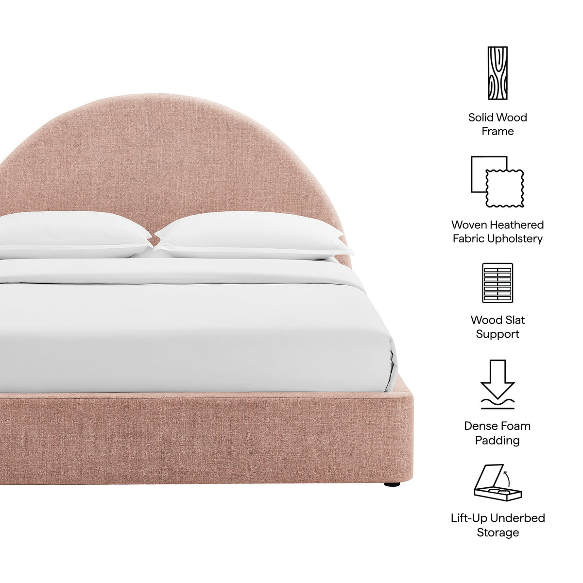 Resort Upholstered Fabric Storage Platform Bed Frame