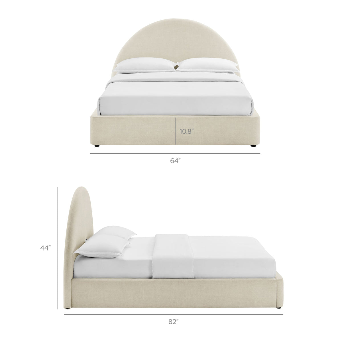 Resort Upholstered Fabric Storage Platform Bed Frame