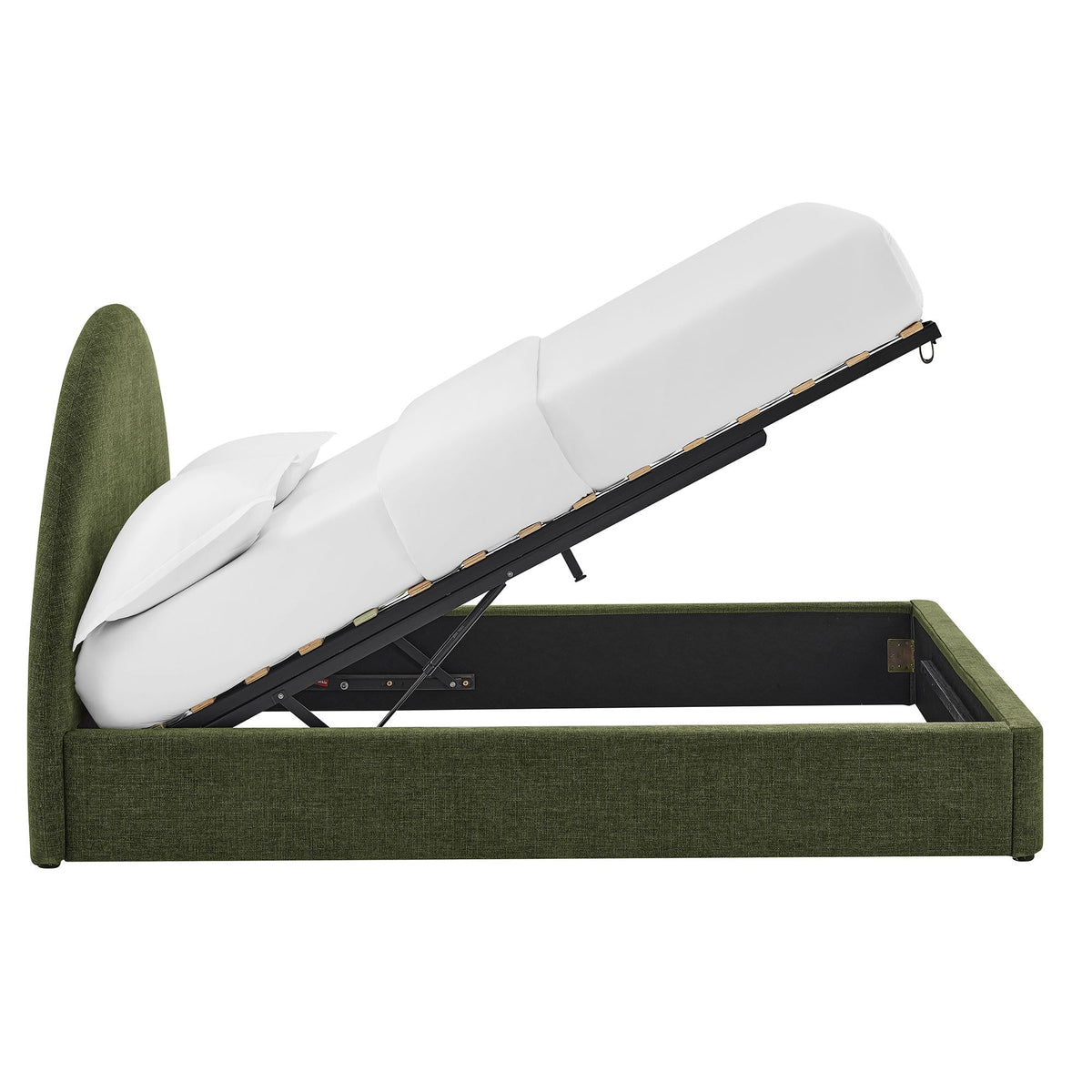 Resort Upholstered Fabric Storage Platform Bed Frame