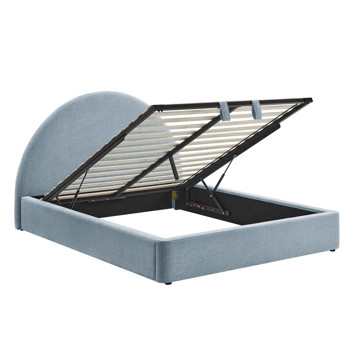 Resort Upholstered Fabric Storage Platform Bed Frame