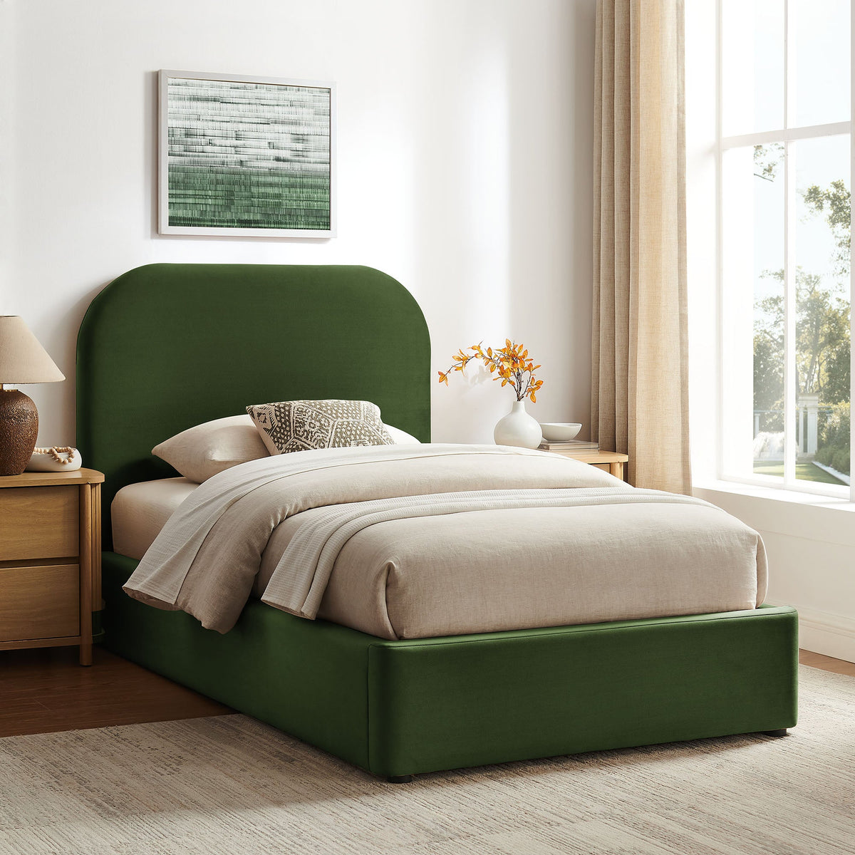 Keynote Performance Velvet Storage Platform Bed Frame
