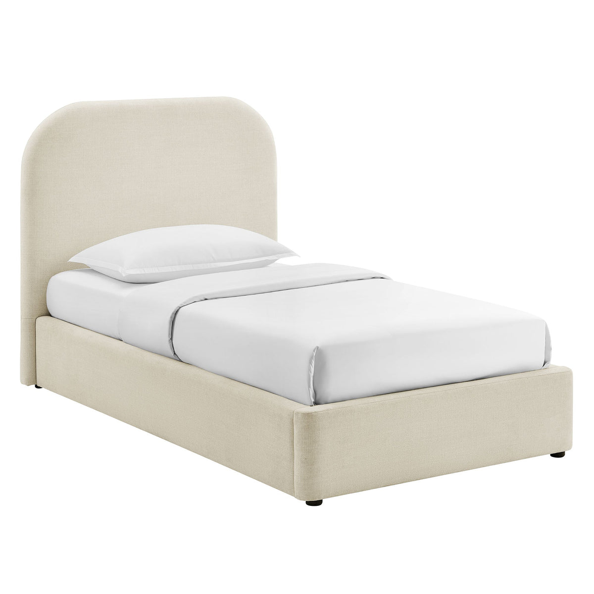 Keynote Fabric Upholstered Storage Platform Bed Frame