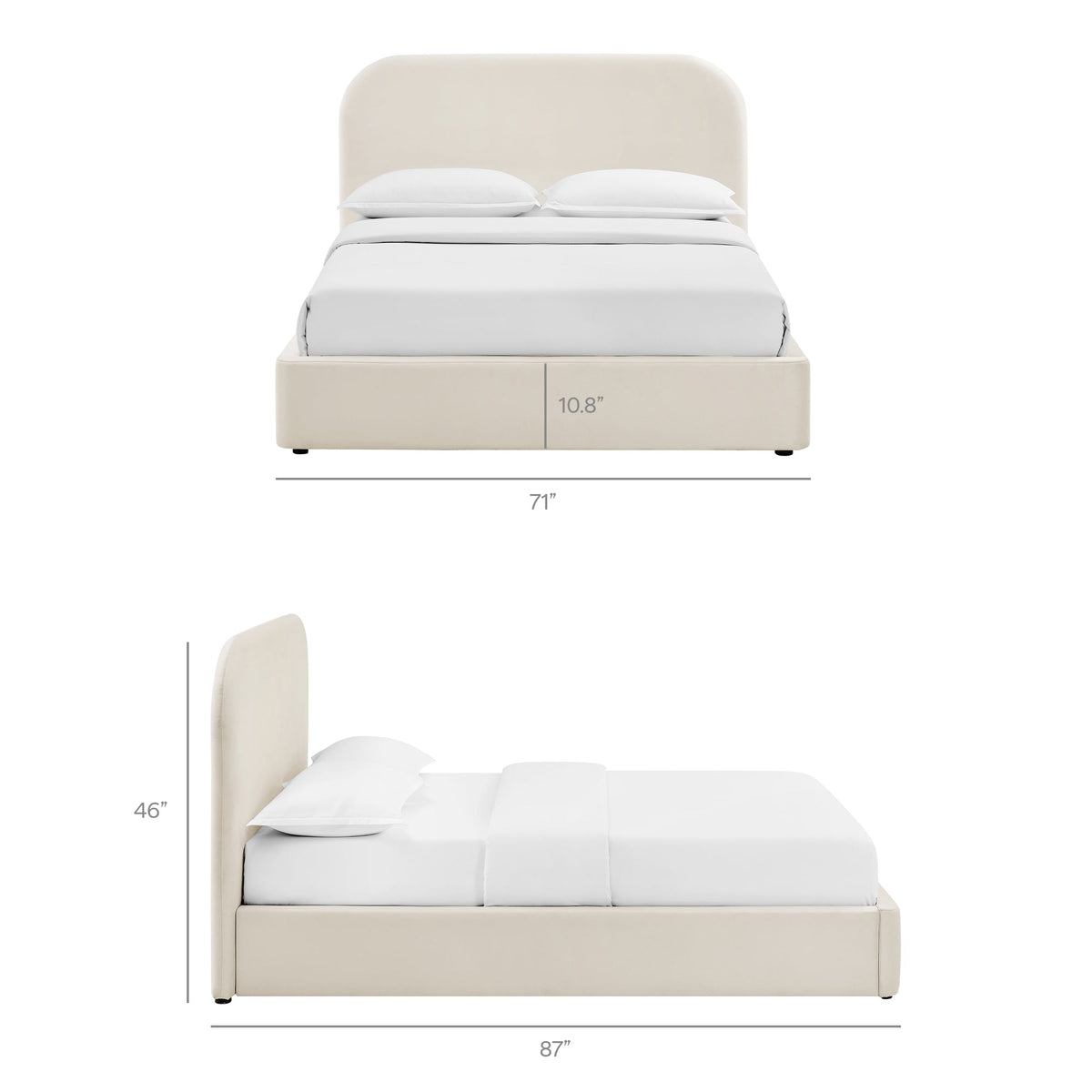 Keynote Performance Velvet Storage Platform Bed Frame
