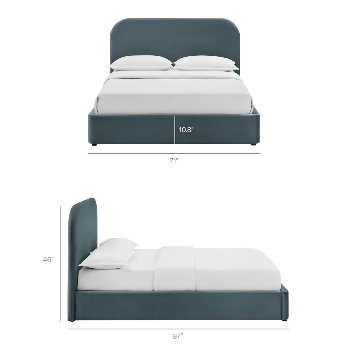 Keynote Performance Velvet Storage Platform Bed Frame