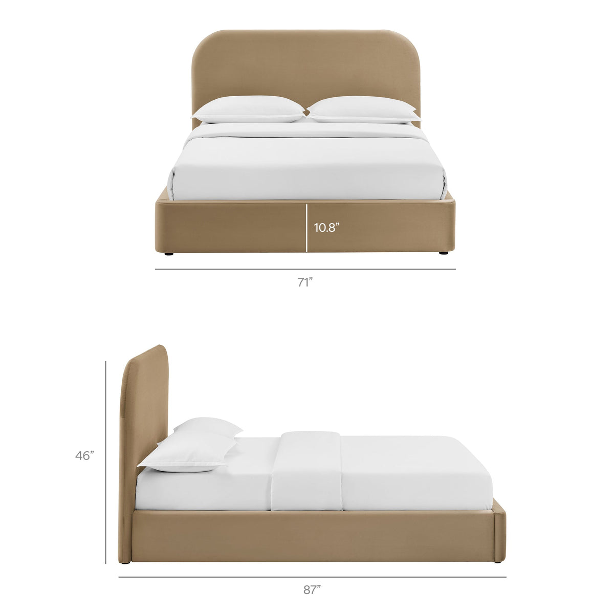 Keynote Performance Velvet Storage Platform Bed Frame