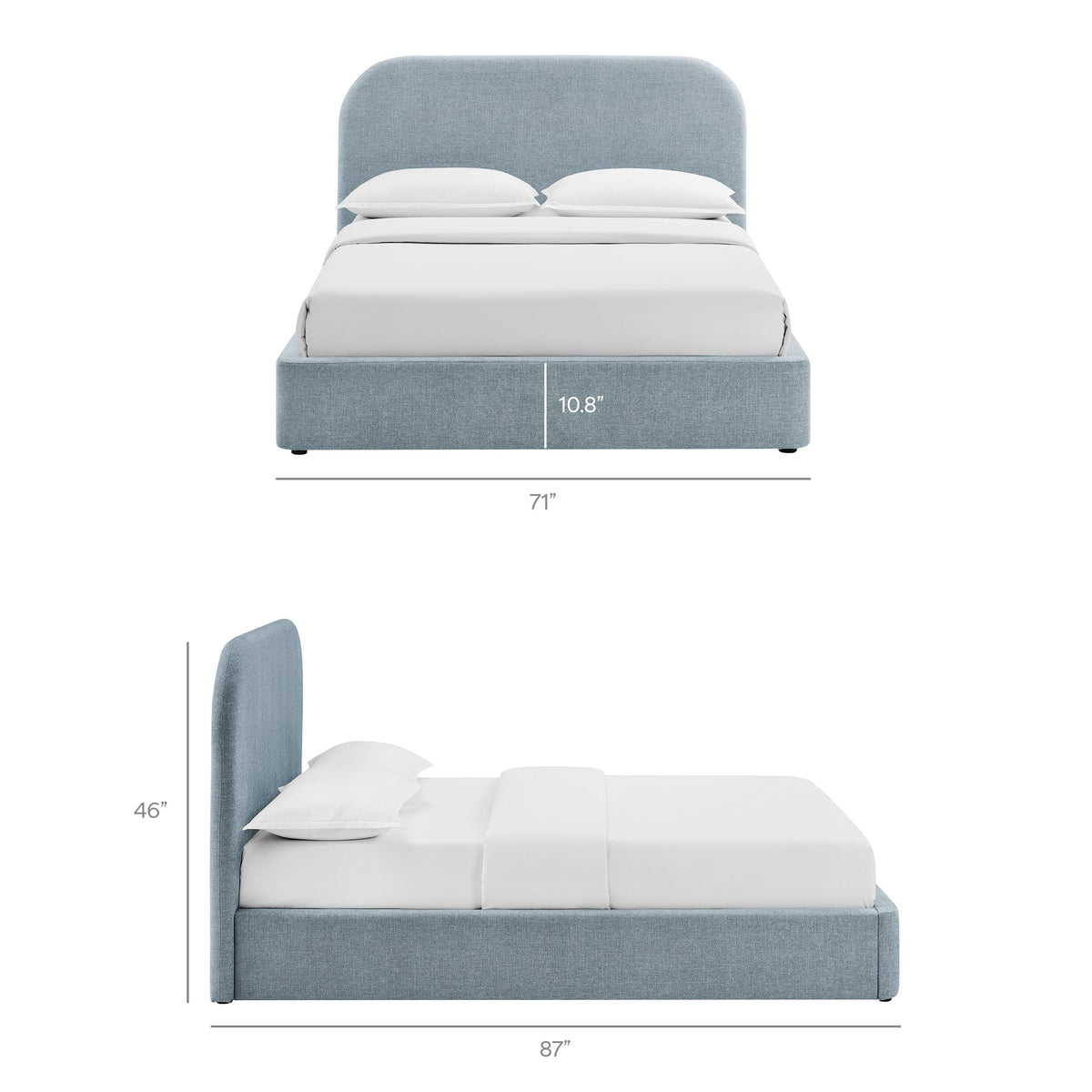 Keynote Fabric Upholstered Storage Platform Bed Frame