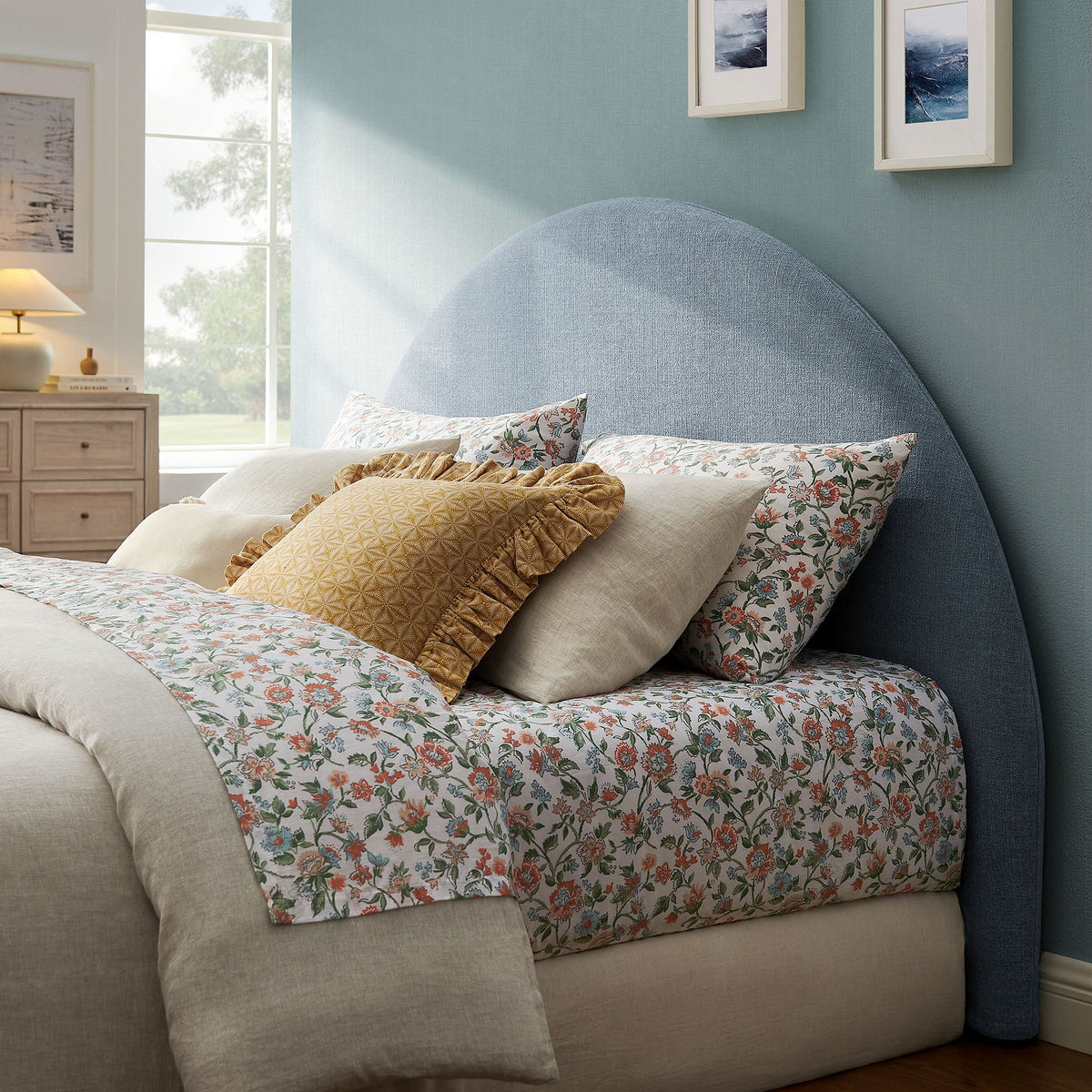 Modway Resort Queen Woven Upholstered Fabric Arched Headboard