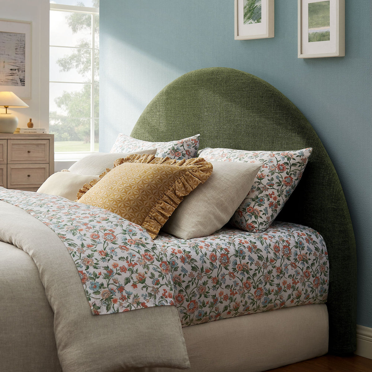 Modway Resort Queen Woven Upholstered Fabric Arched Headboard