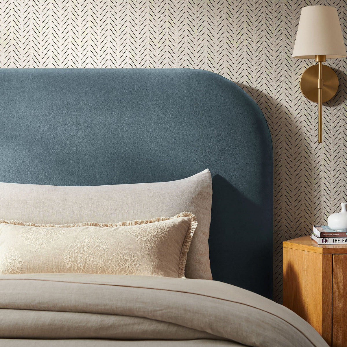 Keynote Twin Stain-Resistant Performance Velvet Headboard