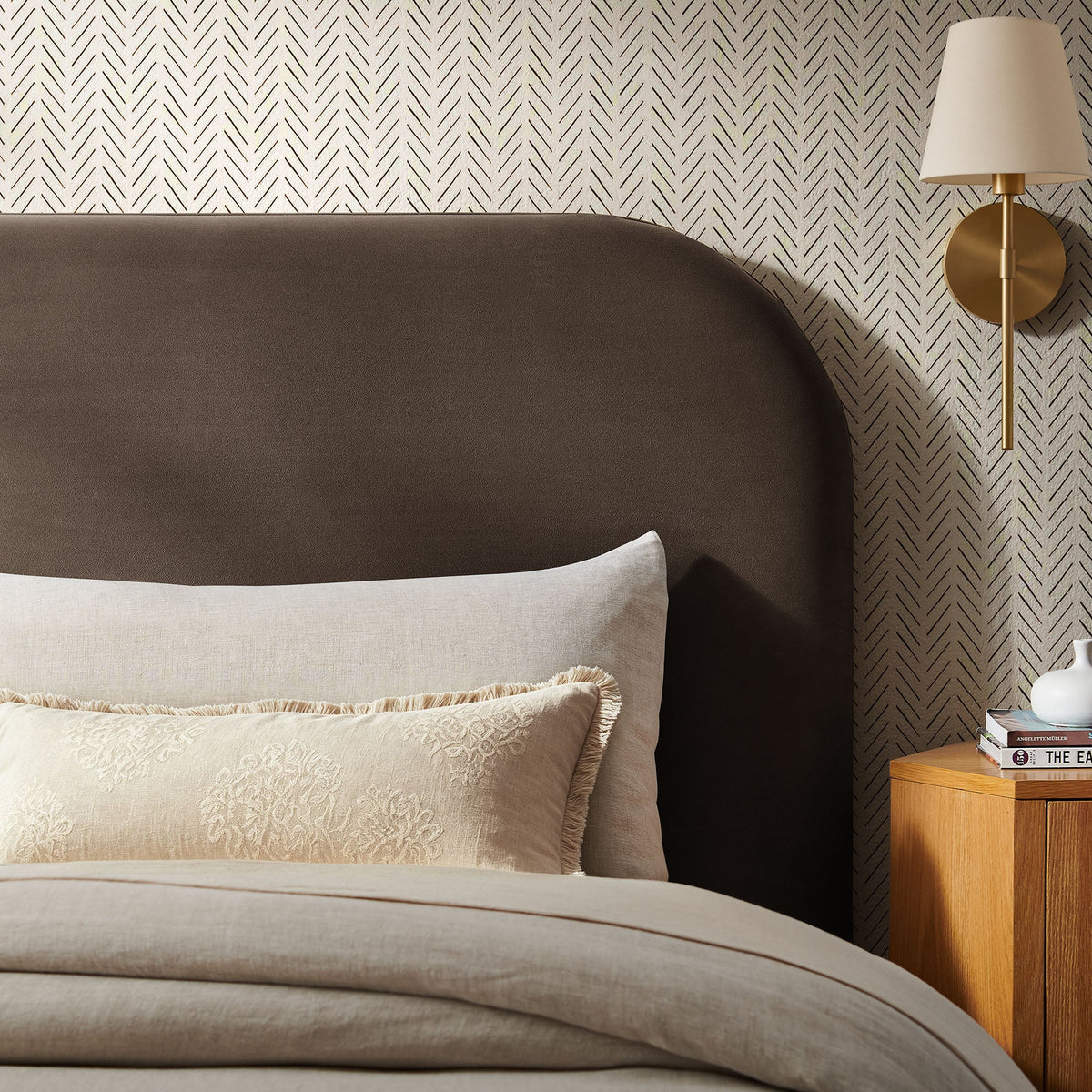 Keynote Twin Stain-Resistant Performance Velvet Headboard