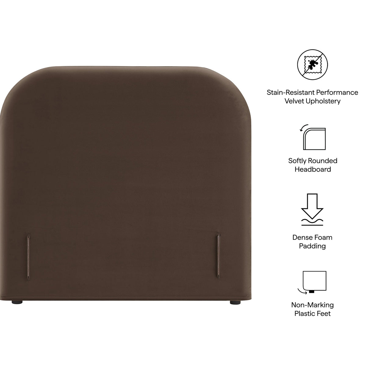 Keynote Twin Stain-Resistant Performance Velvet Headboard