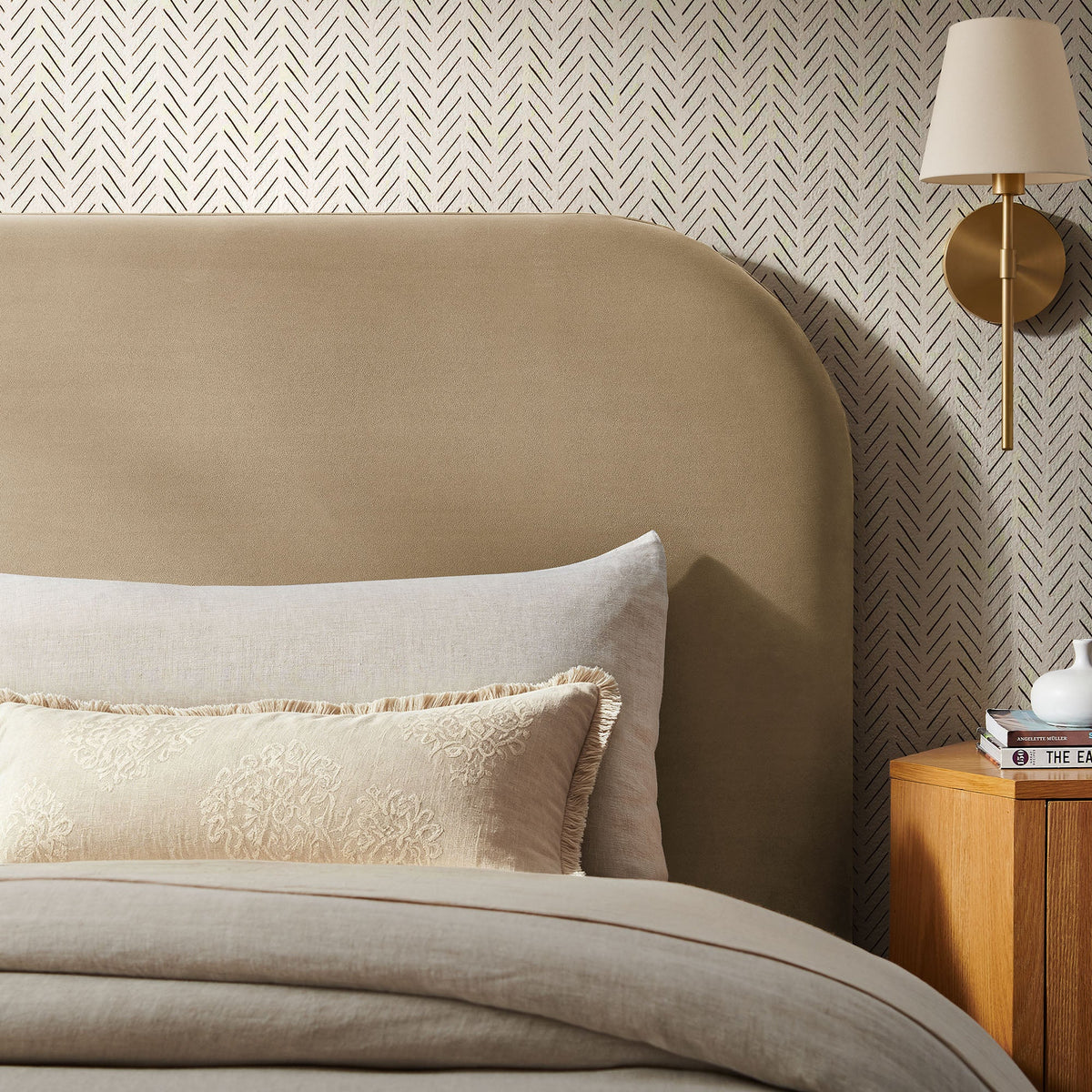 Keynote Twin Stain-Resistant Performance Velvet Headboard