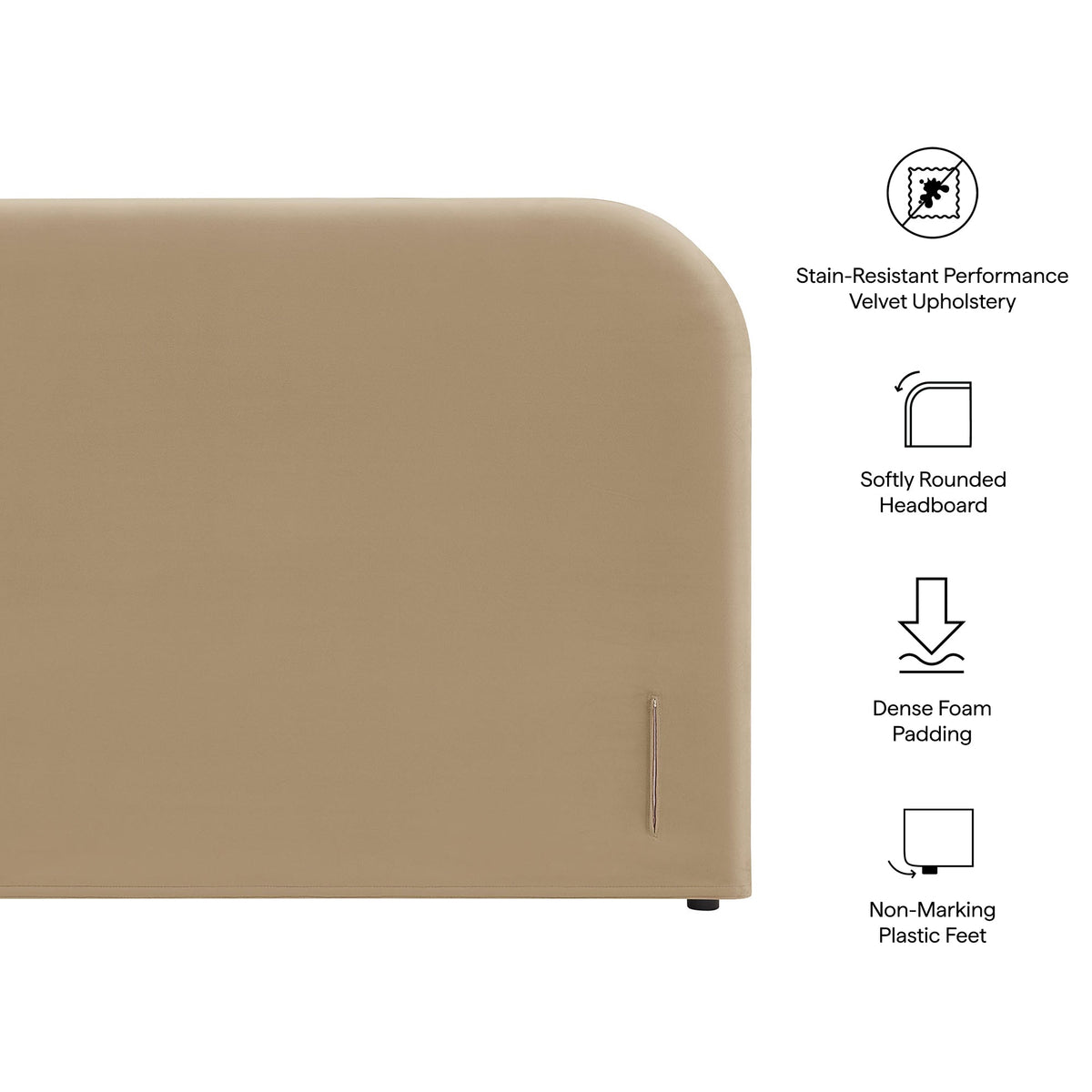 Keynote King Size Stain-Resistant Performance Velvet Headboard