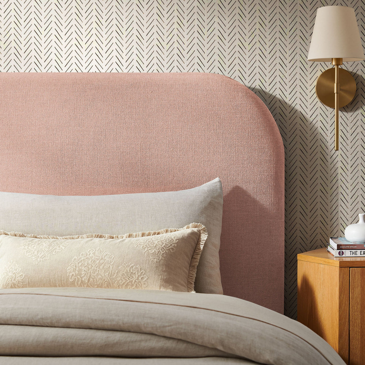Keynote Twin Size Upholstered Fabric Headboard
