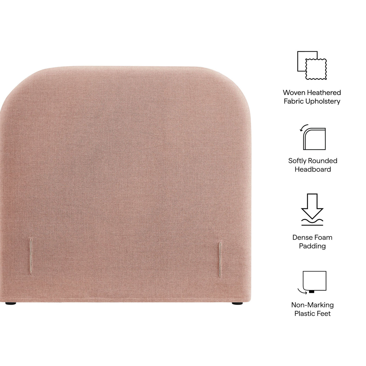 Keynote Twin Size Upholstered Fabric Headboard