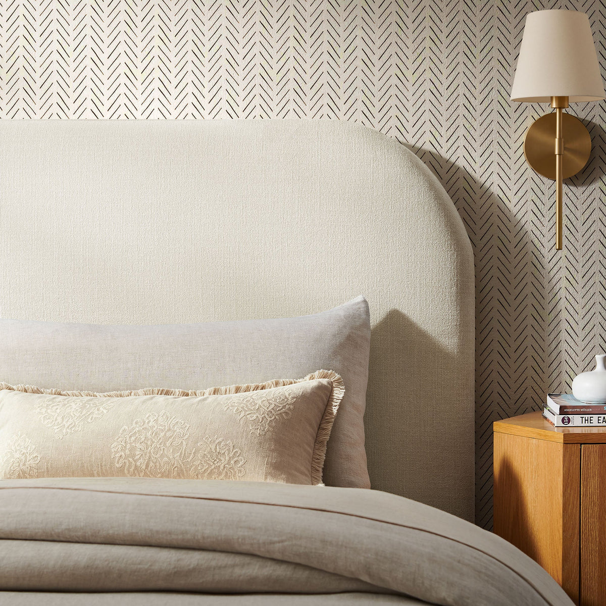 Keynote Twin Size Upholstered Fabric Headboard