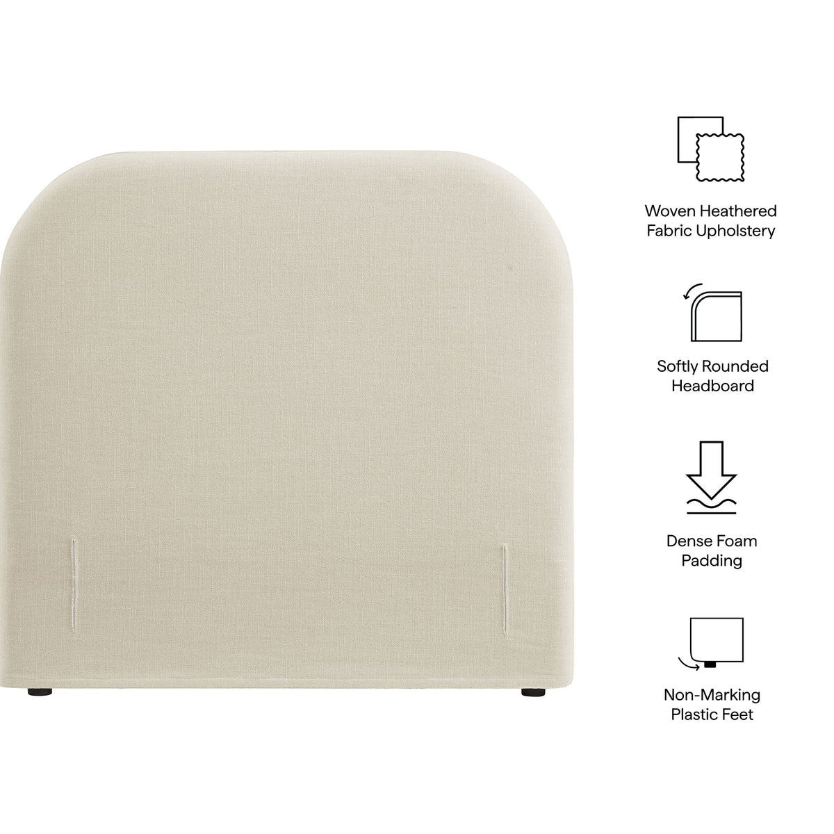Keynote Twin Size Upholstered Fabric Headboard