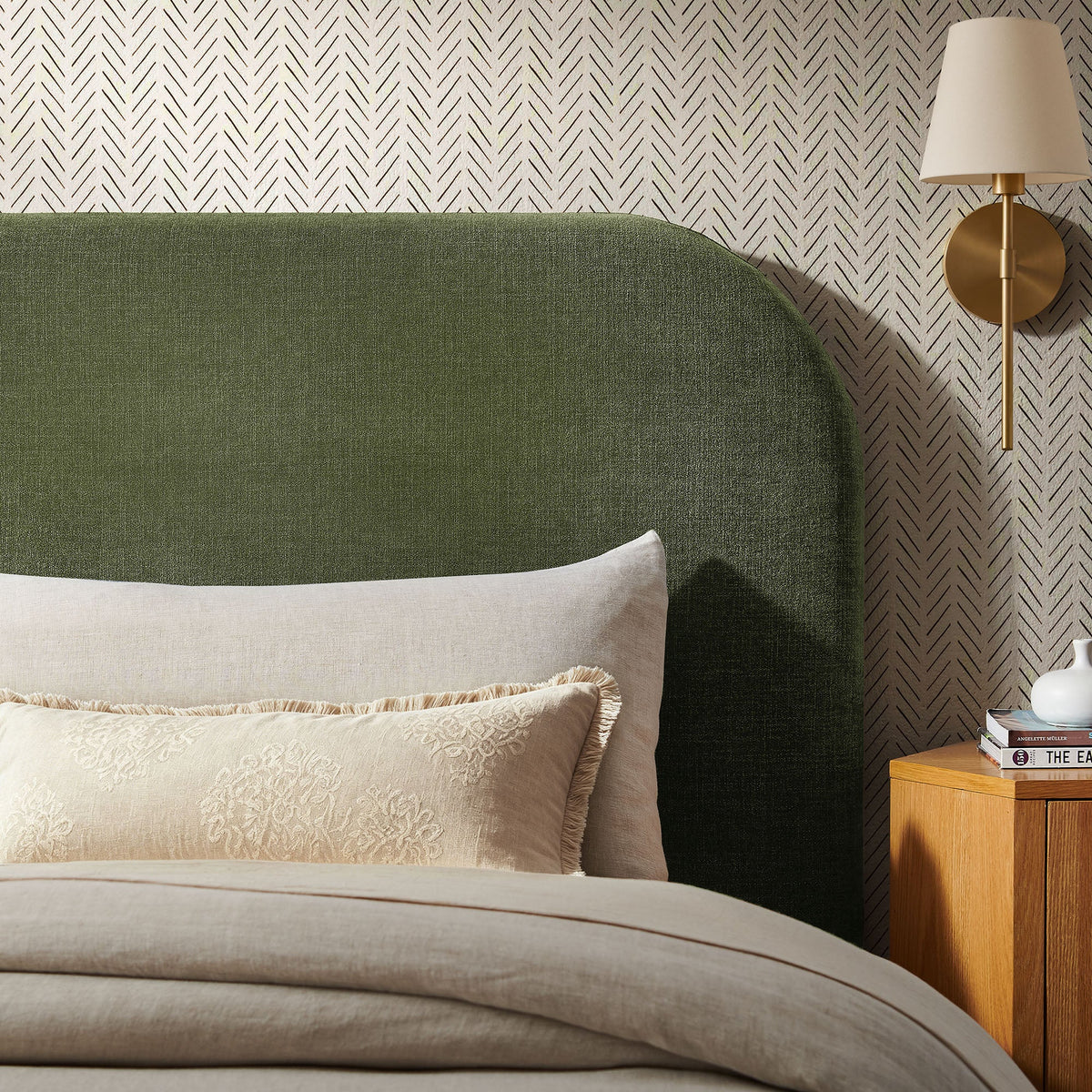 Keynote Twin Size Upholstered Fabric Headboard
