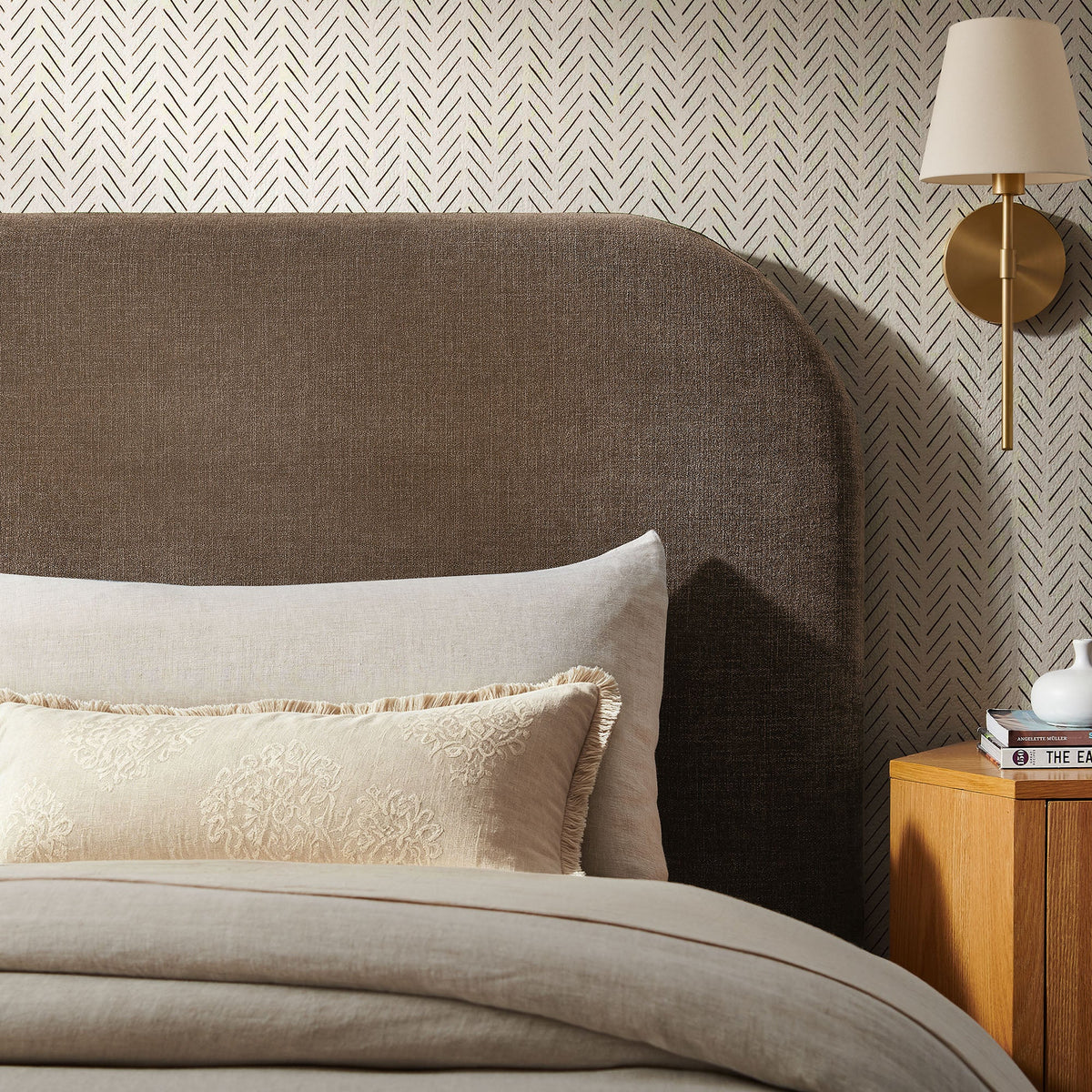 Keynote Twin Size Upholstered Fabric Headboard