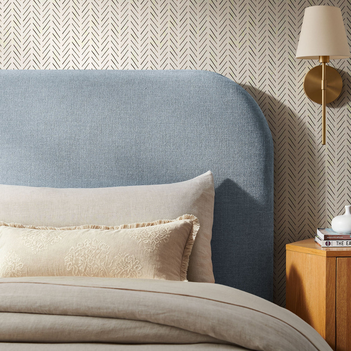 Keynote Twin Size Upholstered Fabric Headboard