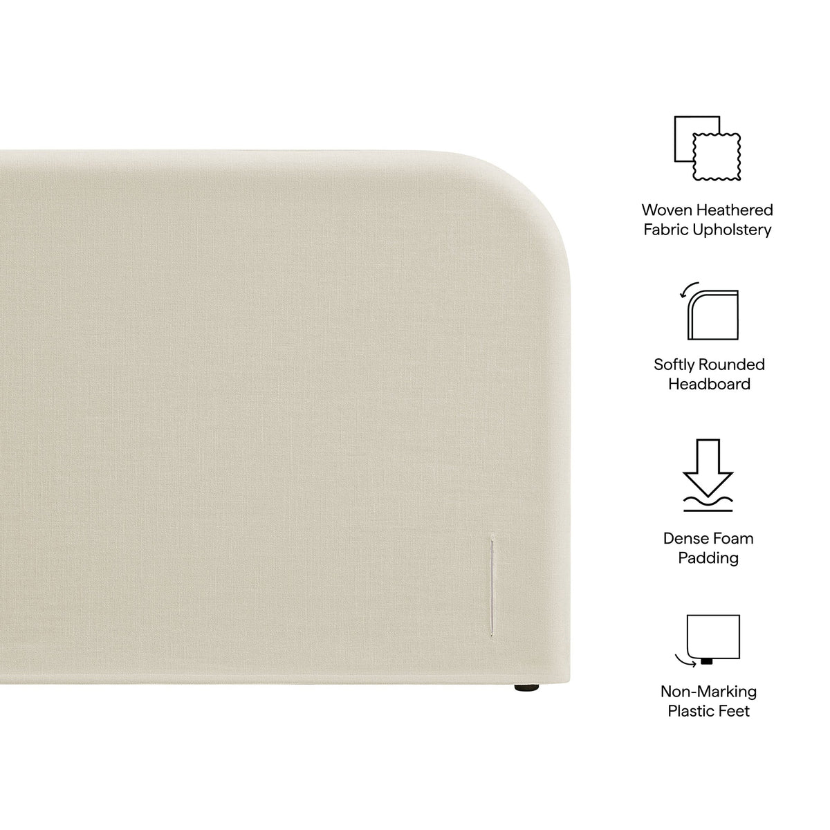 Keynote Queen Size Upholstered Fabric Headboard
