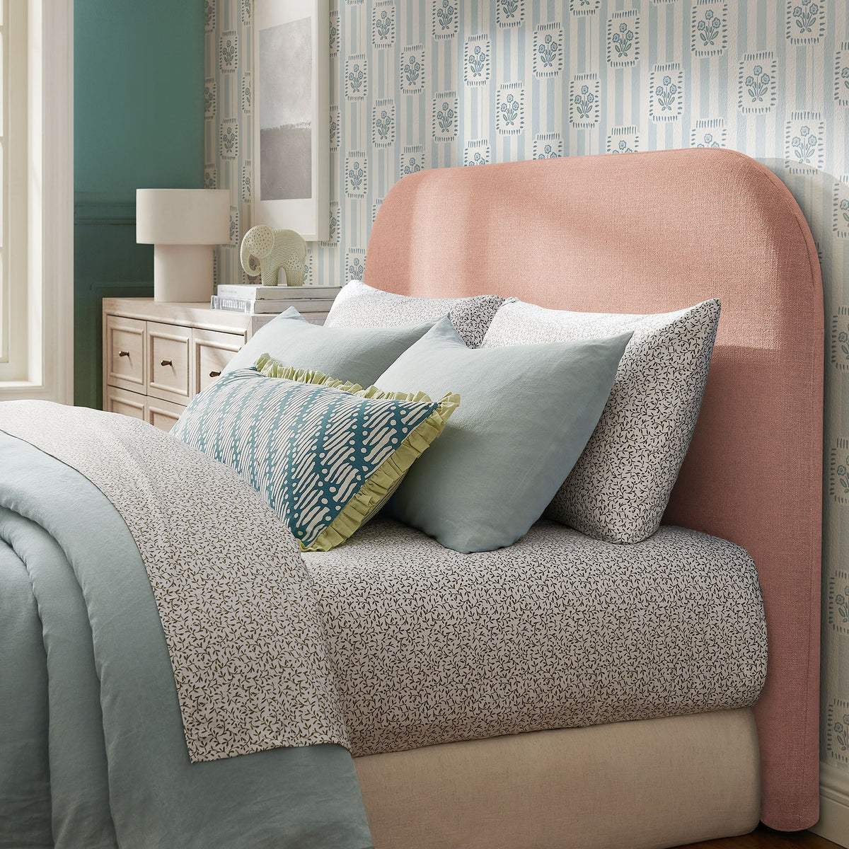 Keynote King Size Upholstered Fabric Headboard