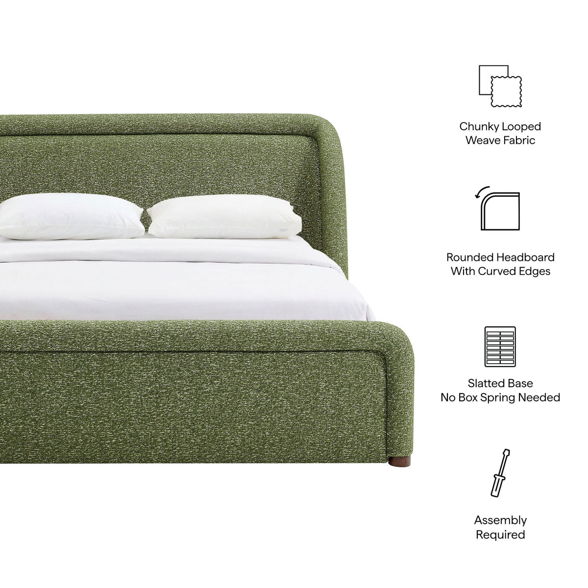 Tasmin Upholstered Fabric Platform Bed