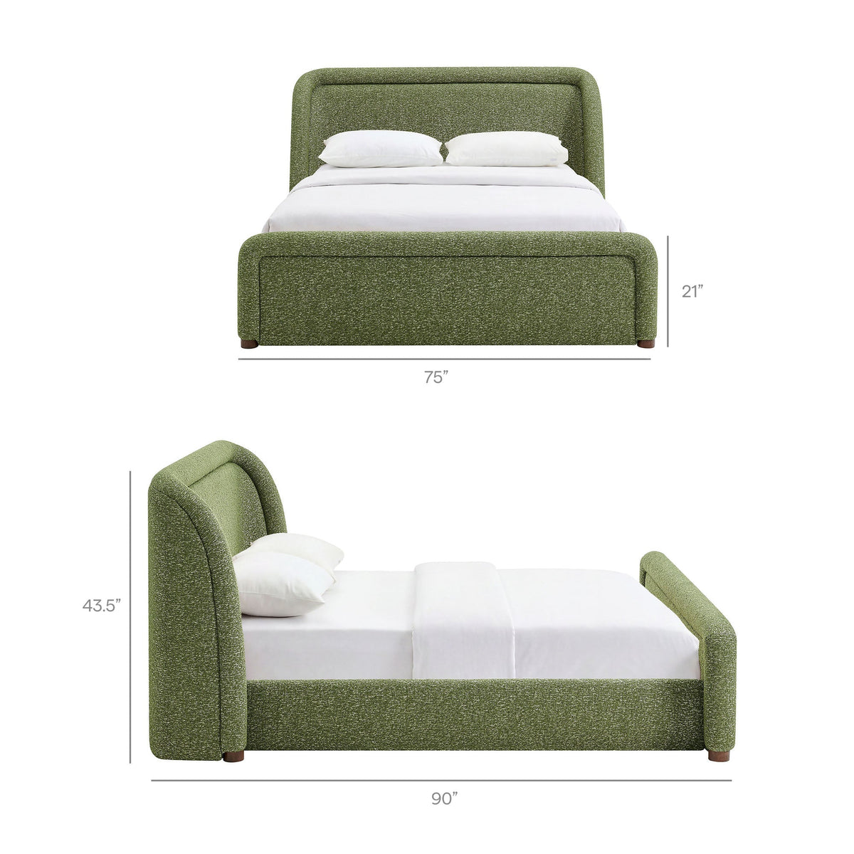 Tasmin Upholstered Fabric Platform Bed