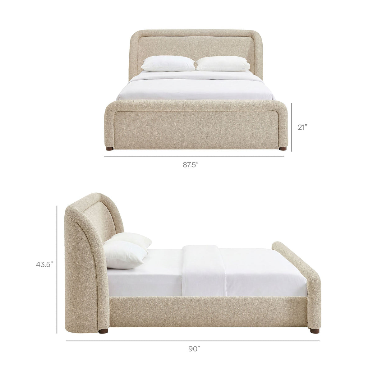 Tasmin Upholstered Fabric Platform Bed