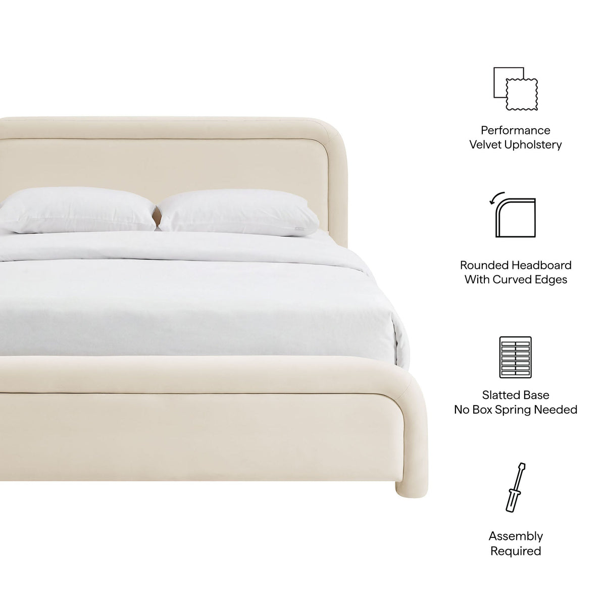 Beck Performance Velvet Platform Bed