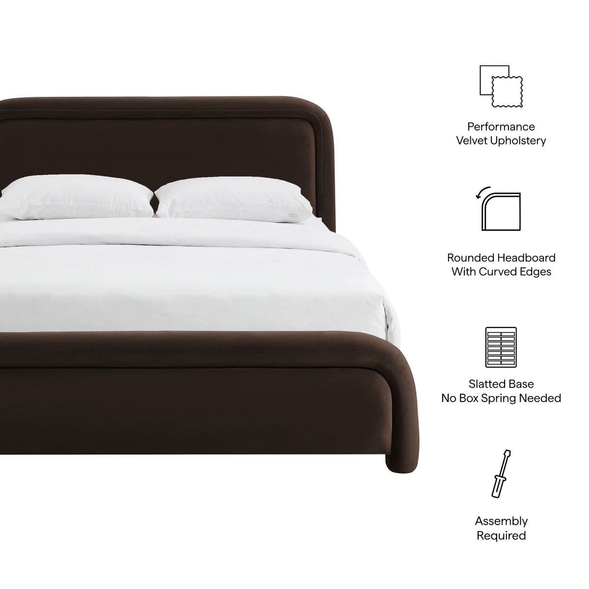 Beck Performance Velvet Platform Bed