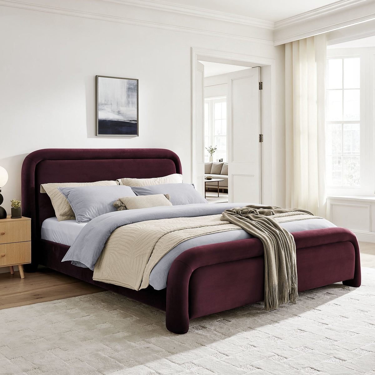 Beck Performance Velvet Platform Bed